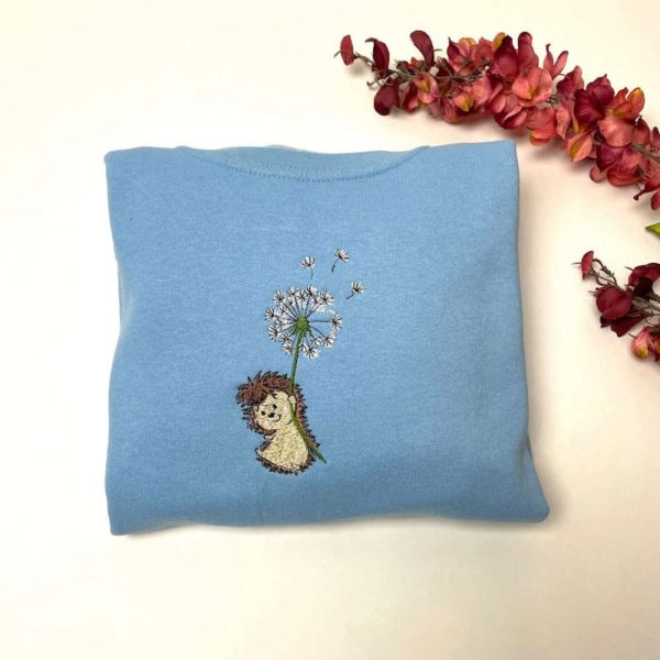 Hedgehog Embroidered Sweatshirt 2D Crewneck Sweatshirt For Men And Women