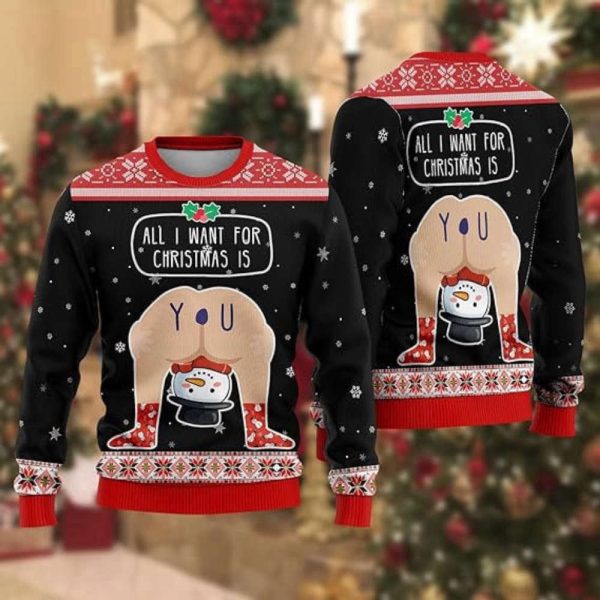 Hilarious Situations Ugly Christmas Sweaters, Dirty Joke Crew Neck Sweatshirt For Men