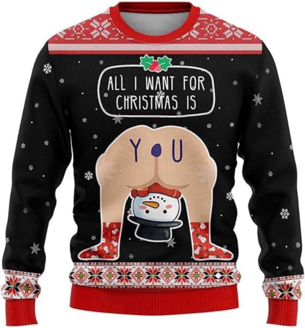 Hilarious Situations Ugly Christmas Sweaters, Dirty Joke Crew Neck Sweatshirt For Men