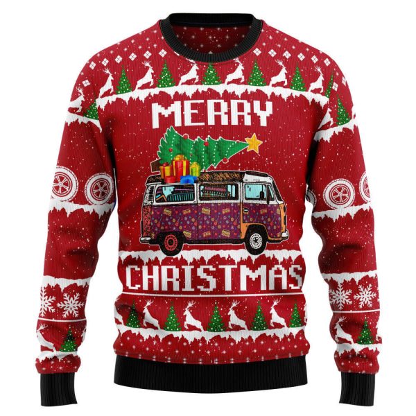 Hippie Car Merry Christmas TG5112 Ugly Christmas Sweater – Noel Malalan