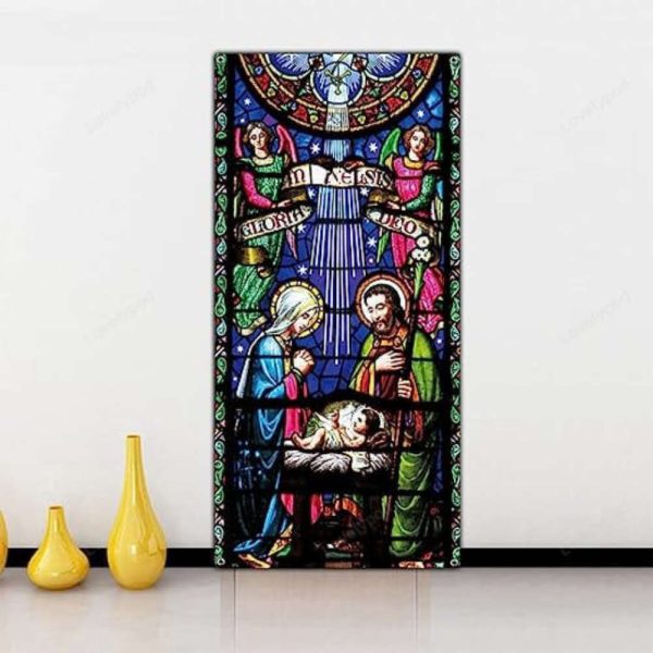 Holy Nativity Christmas Door Cover – Large Religious Decoration & Backdrop