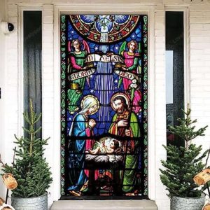 Holy Nativity Christmas Door Cover –…