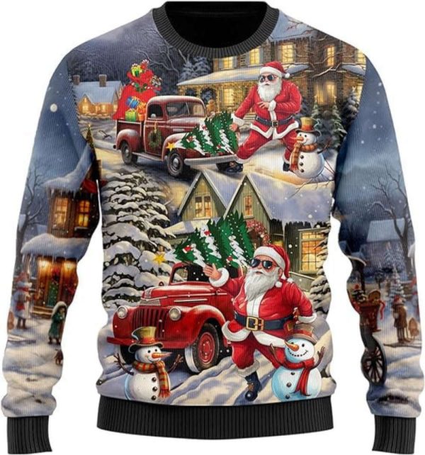 Holy Ugly Christmas Sweater For Women, Santa Mens Crew Neck Sweatshirt For Family