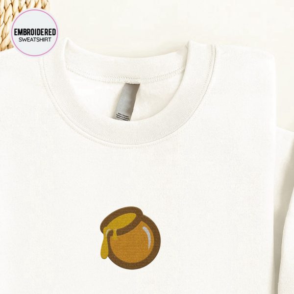 Honey Bee Embroidered Sweatshirt 2D Crewneck Sweatshirt Gift For Family