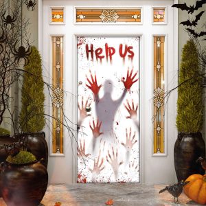 Horror Help Us Halloween Door Cover…