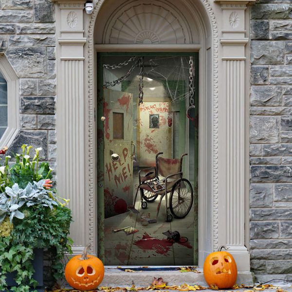 Horror Movie Halloween Door Cover Decorations for Front Door