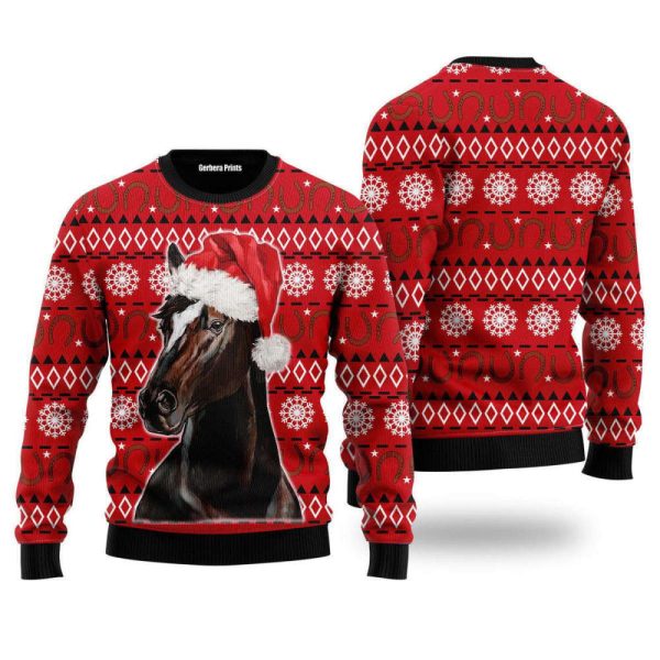 Horse Christmas Ugly Christmas Sweater,  Horse Christmas Unisex Crewneck Sweater