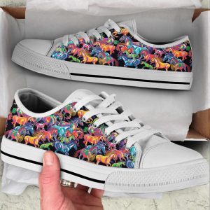 Horse Colorful Fabrics Low Top Shoes…