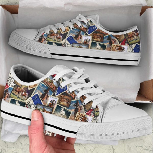 Horse Stamp Collection Low Top Shoes Canvas Print Lowtop Casual Shoes