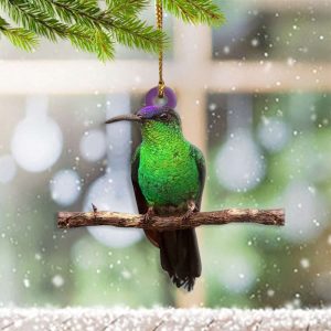 Hummingbird On Tree Branch Ornament Hummingbird…