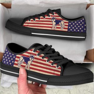 husky dog usa flag low top shoes canvas sneakers casual shoes for men and women dog mom gift 1.jpeg