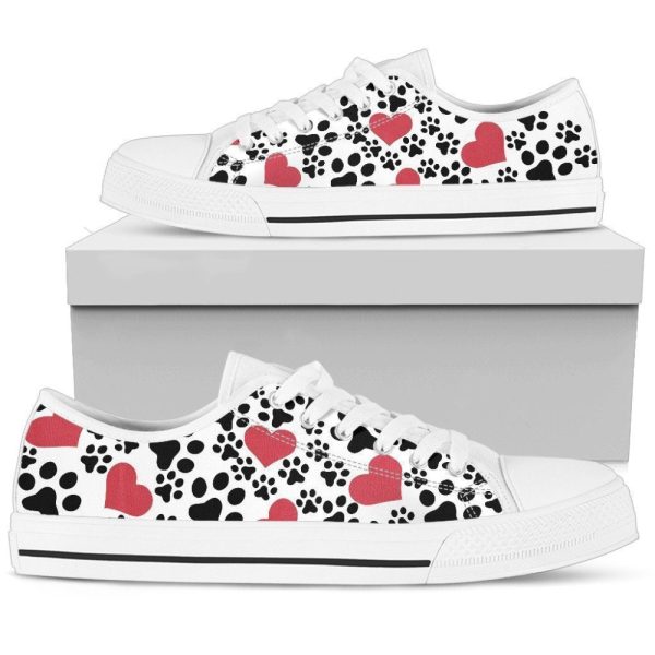 I Love Dog Paws Sneakers: Stylish & Comfortable Low Top Shoes