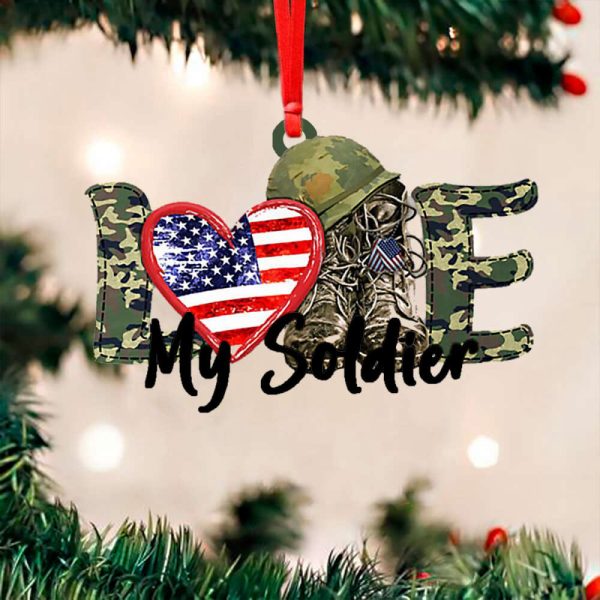 I Love My Soldier Military Ornament Military Themed Christmas Ornament For Tree Xmas Gifts