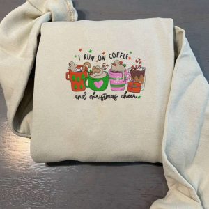 i run on coffee and christmas cheer embroidered sweatshirt coffee christmas shirt christmas shirt holiday apparel funny christmas t shirt.jpeg