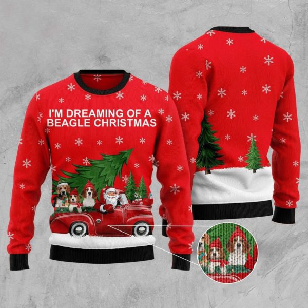 I’m Dreaming Of A Beagle Christmas Ugly Christmas Sweater, Gift For Christmas