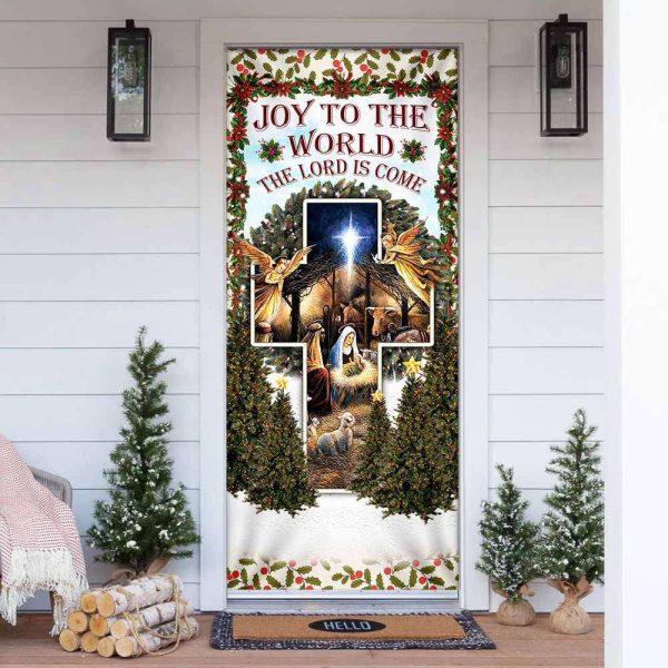 Jesus Nativity Door Cover Merry Christmas Home Decor HT