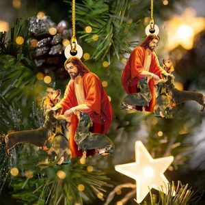 Jesus Dachshund Christmas Ornament Christian Dachshund…