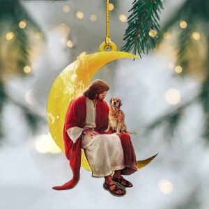 Jesus Golden Retriever Christmas Ornament Dog…