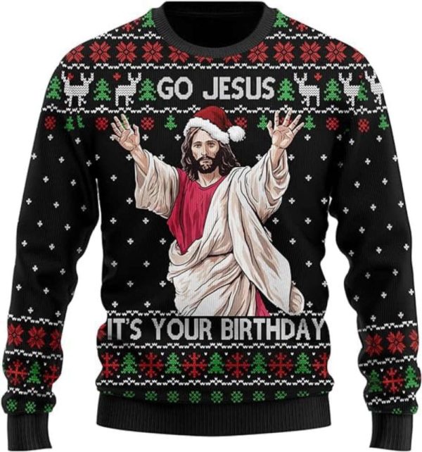 Jesus Ugly Christmas Sweater For Women, Christian Mens Funny Ugly Sweater