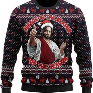 Jesus Ugly Christmas Sweater, Christian Crew…