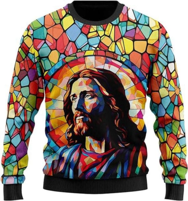 Jesus Ugly Christmas Sweater For Women, Christian Crew Neck Sweater For Christmas