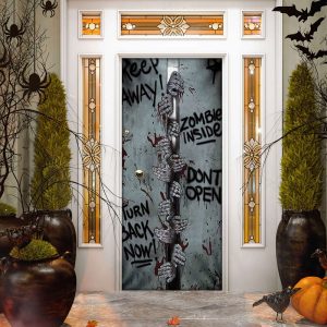 keep away zombie inside halloween door cover decorations for front door.jpeg