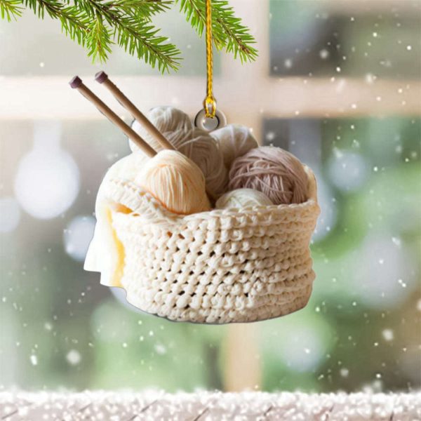 Knitting Ornament Knitted Christmas Tree Ornaments Gifts For Knitters