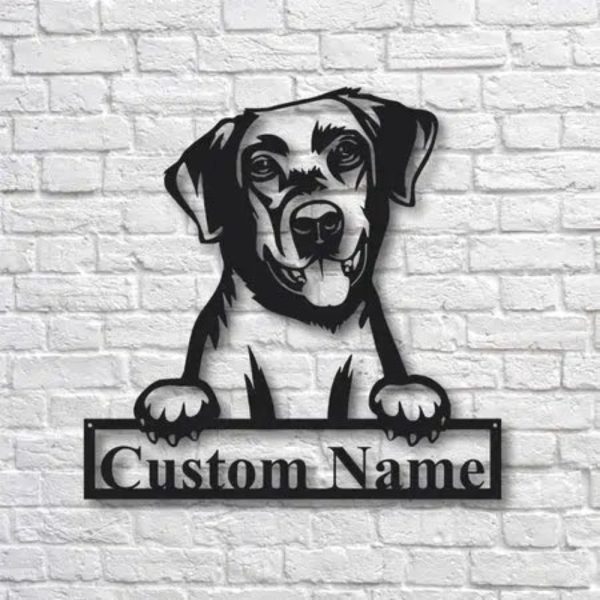 Labrador Retriever Dog Metal Sign Custom Name Gift For Dog Lover