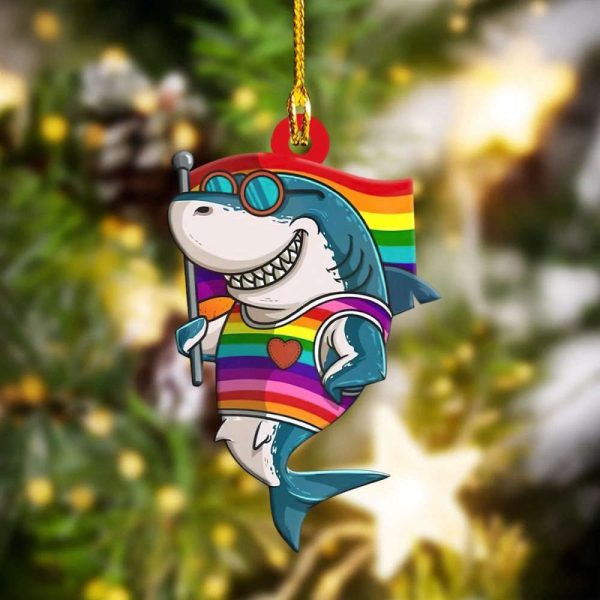 LGBT Shark Ornament LGBTQ Christmas Ornaments Decoration Gift Ideas