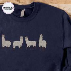 llama lover embroidered sweatshirt 2d crewneck sweatshirt for men and womensws3692 1.jpeg