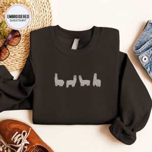 llama lover embroidered sweatshirt 2d crewneck sweatshirt for men and womensws3692.jpeg