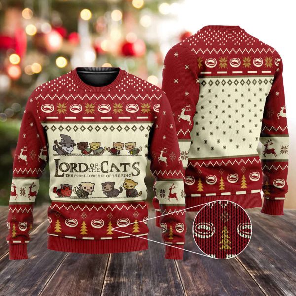 Lord Of Cats Ugly Christmas Ugly Sweater, Christmas Gift For Pet Lover