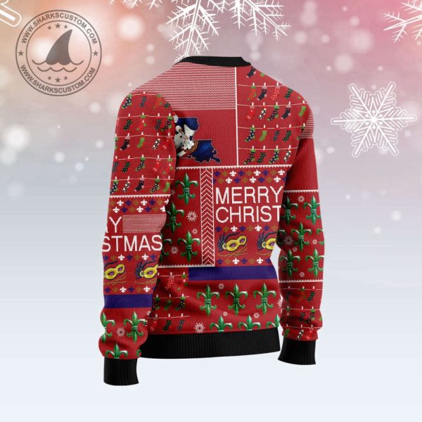 Louisiana Merry Christmas T2110 Ugly Christmas Sweater, Noel Malalan