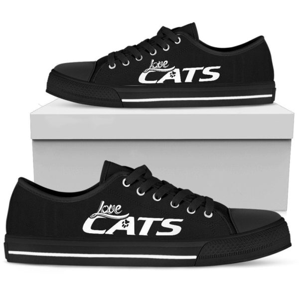 Love Cats Black Women’s Low Top Shoe – Comfortable & Trendy Footwear