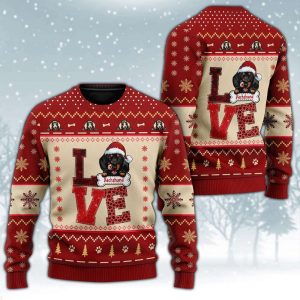 Love Dachshund Ugly Christmas Sweater Cute…