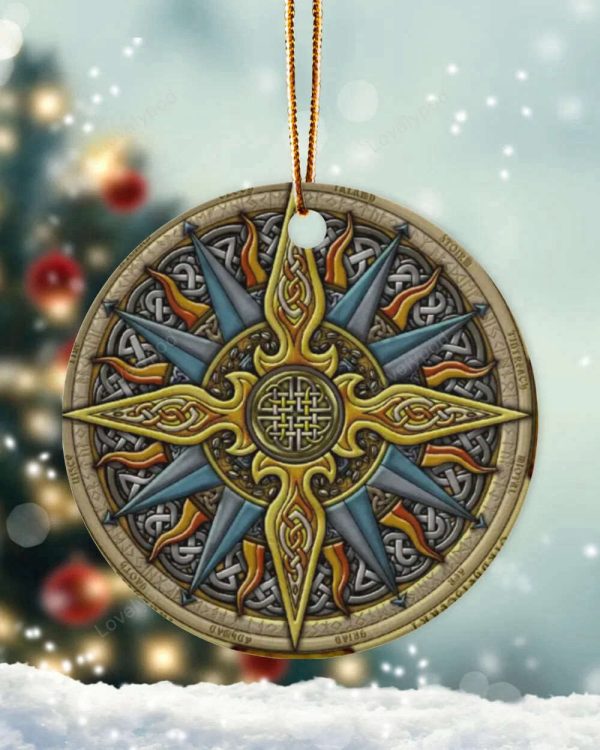 Mabon Pentacle Christmas Ornament, Christmas Gift Decor