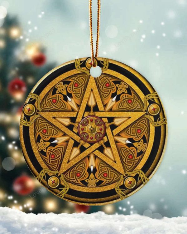 Mabon Pentacle Christmas Ornament, Christmas Gift Decor