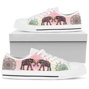 Mandala Elephant Low Top Shoes Sneaker…