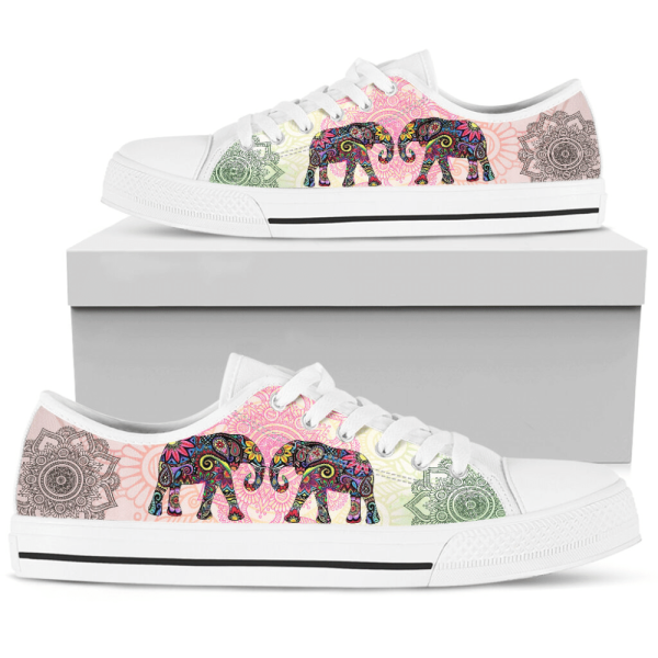 Mandala Elephant Low Top Shoes Sneaker TM010014Sb Trendy Footwear