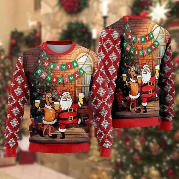 Men’s Ugly Christmas Sweaters, Santa Funny Quote Women’s Gift For Christmas