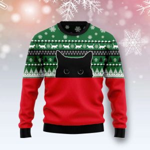 Meow Meow Black Cat Ugly Christmas…