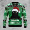 Meowy Black Cat Ugly Christmas Sweater For Men And Women, Meowy Black Cat