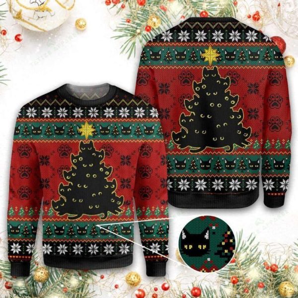 Meowy Christmas Cat Ugly Ugly Christmas Sweater, Gift For Christmas