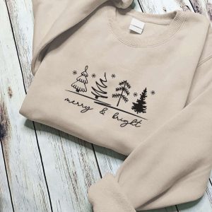 merry bright christmas trees sweatshirt christmas sweatshirt womens holiday sweatshirt x mas shirt winter shirt christmas tree shirt 3.jpeg