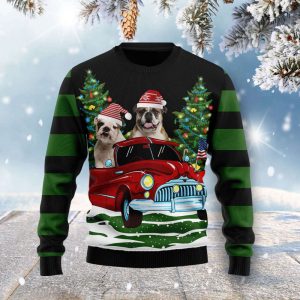 Merry Christmas Bulldog Ugly Christmas Sweater,…