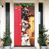 Festive Santa Dogs Merry Christmas Door Cover – Xmas Party Supplies