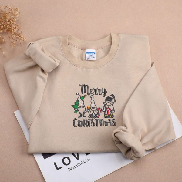 Merry Christmas Embroidered  Sweatshirt 2D Crewneck Sweatshirt For Christmas