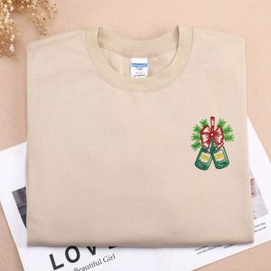 Merry Christmas Embroidered Sweatshirt 2D Crewneck…