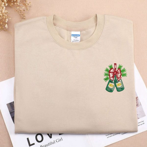 Merry Christmas Embroidered  Sweatshirt 2D Crewneck Sweatshirt For Men And Women