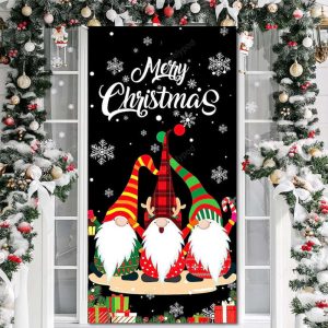 Merry Christmas Gnome Door Cover: Festive…